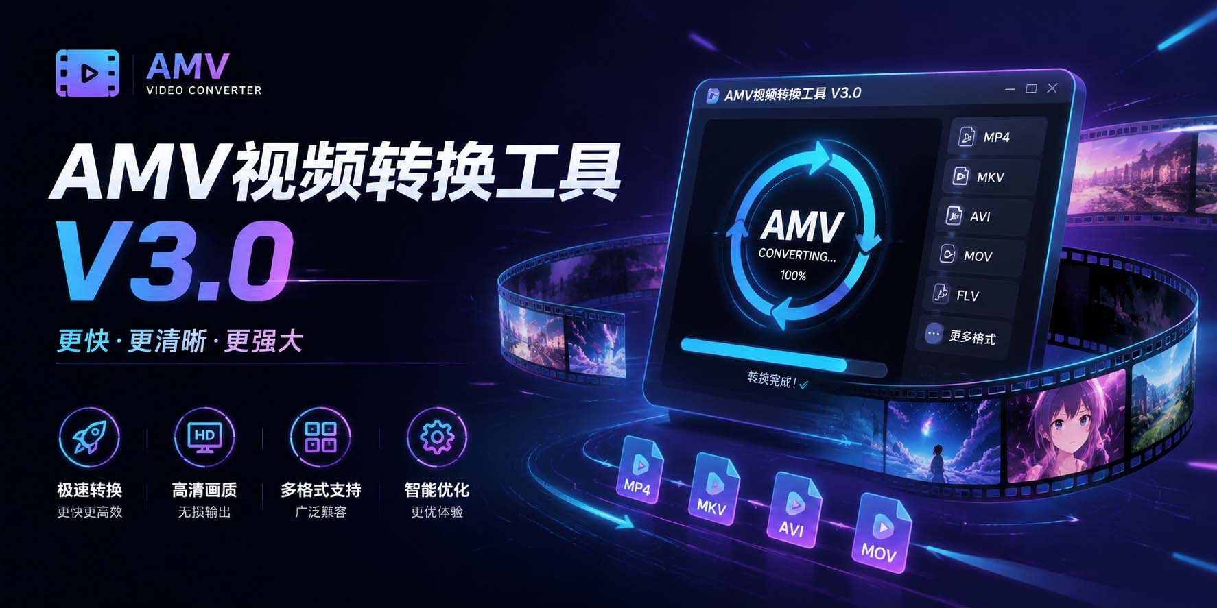 AMV视频转换工具 V3.0 — 小巧精悍的视频格式转换利器-咸鱼科技躺盐社区