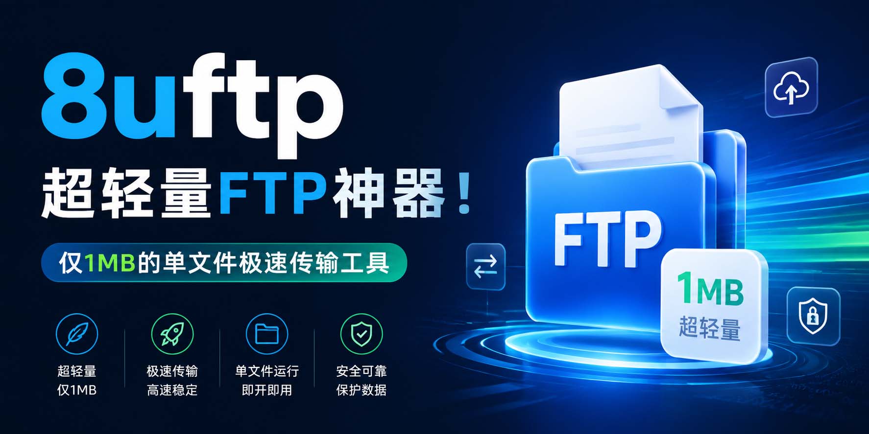 8uftp:超轻量FTP神器!仅1MB的单文件极速传输工具-咸鱼科技躺盐社区