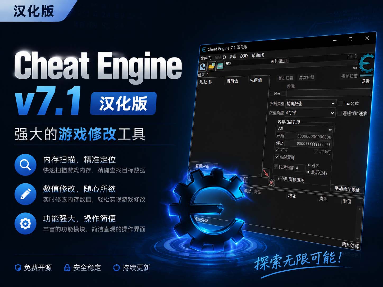 Cheat Engine v7.1 汉化版：程序修改的得力助手-咸鱼科技躺盐社区